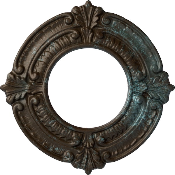 Ekena Millwork Benson Ceiling Medallion (Fits Canopies up to 4 1/8"), 9"OD x 4 1/8"ID x 5/8"P, Bronze Blue Patina CM09BNBBS - main
